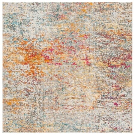 Safavieh 11 x 11 ft. Madison 400 Power Loomed Square Area Rug Grey & Turquoise MAD460G-11SQ